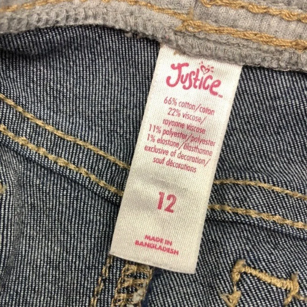 GIRLS JUSTICE STRETCH WAIST JEAN SHORTS (GIRLS) 12 ⭐️